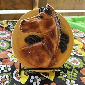 Chalkware Horse Wall Plaque